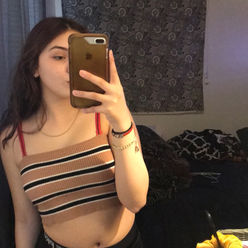 Kendal and Kylie striped crop top